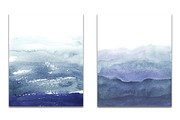 Navy Blue ombre watercolor, a Texture Graphic by GraphicRain (Thumbnail 2 of 5)