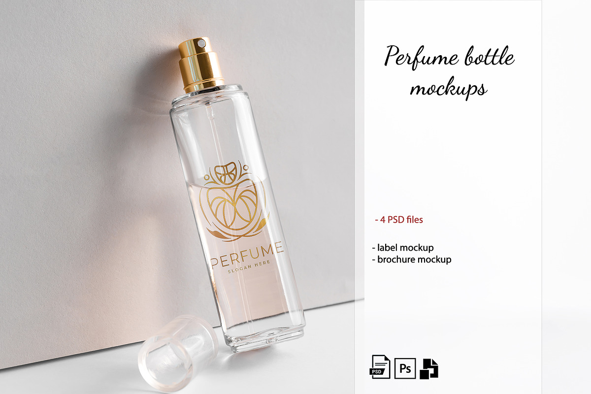 Perfume Bottle Mockup Set 2, a Mockup by YuMyart (Photo 1 of 6)