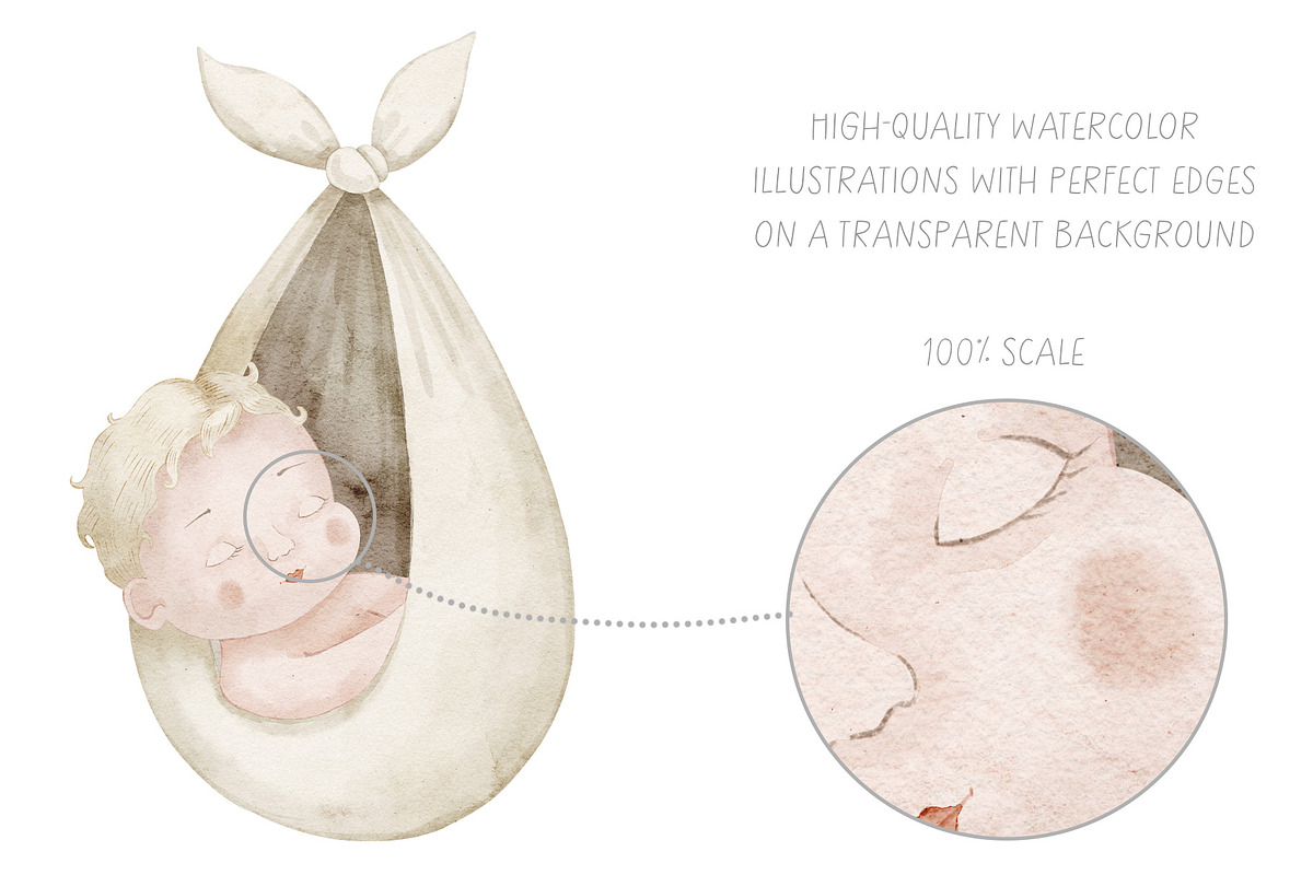 Eco Baby Shower Watercolor clipart, an Illustration by Alisles (Photo 12 of 15)