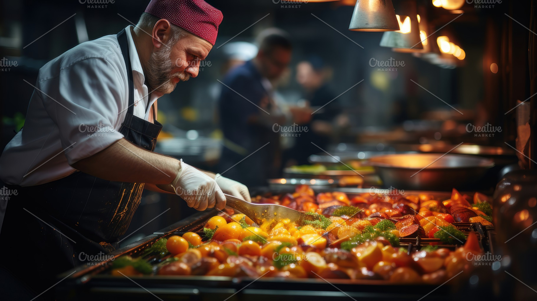 Professional Chef Preparing Gourmet Dish in a Modern Restaurant Kitchen, a Photo by AS photostudio