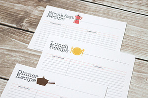 Editable Recipe Card Set