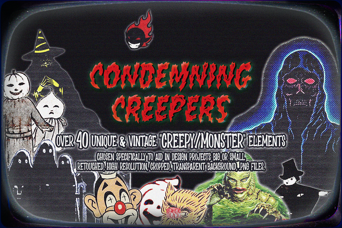 Retro Halloween Horror Collage Pack, an Object Graphic by Retro Black Studio (Photo 3 of 19)