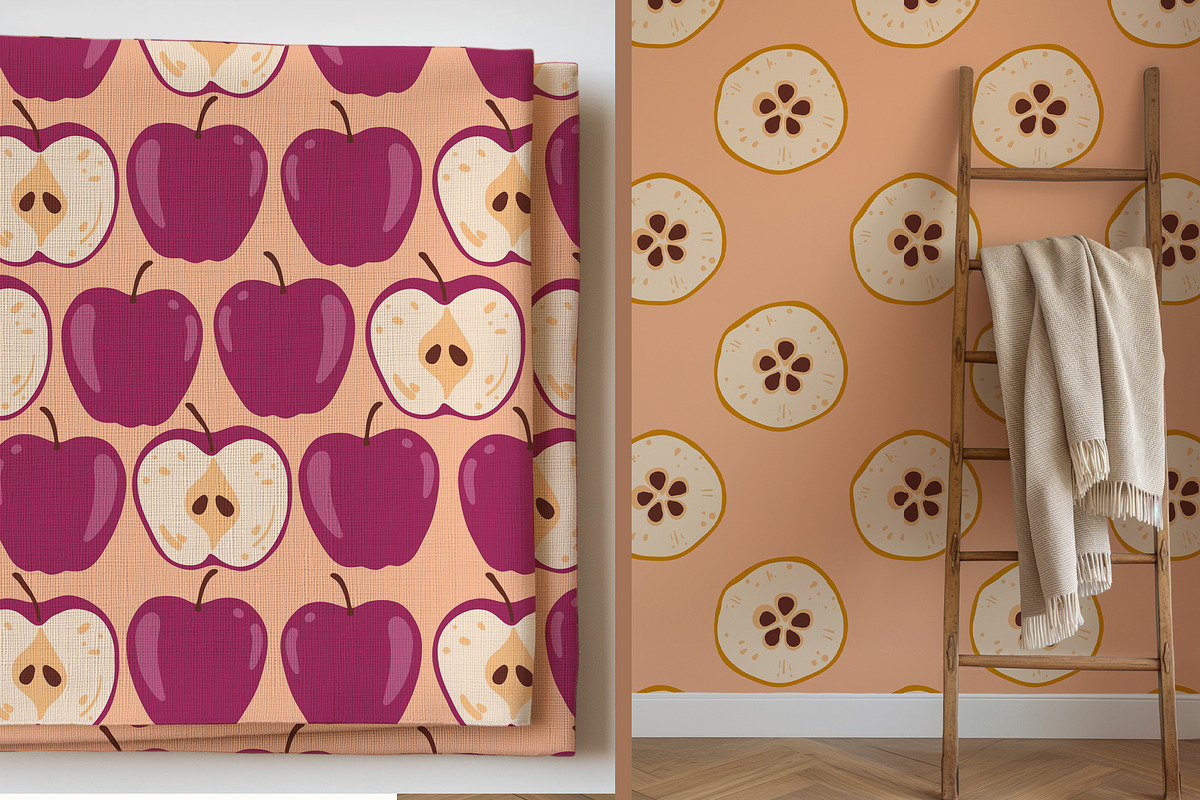 Orchard fruit vector patterns, a Pattern Graphic by Carpet Tapete Pretzel (Photo 9 of 17)