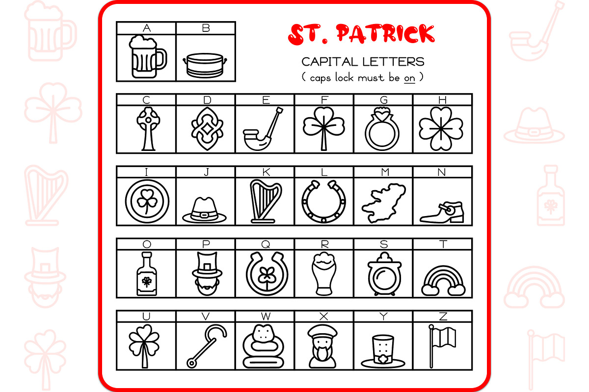 St. Patrick Icons - Dingbat Font, a Symbol Font by WADLEN (Photo 2 of 7)