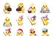 Cute Ducks Clipart, Watercolor Ducks, an Animal Illustration by BrushstrokeArtGB (Thumbnail 4 of 9)