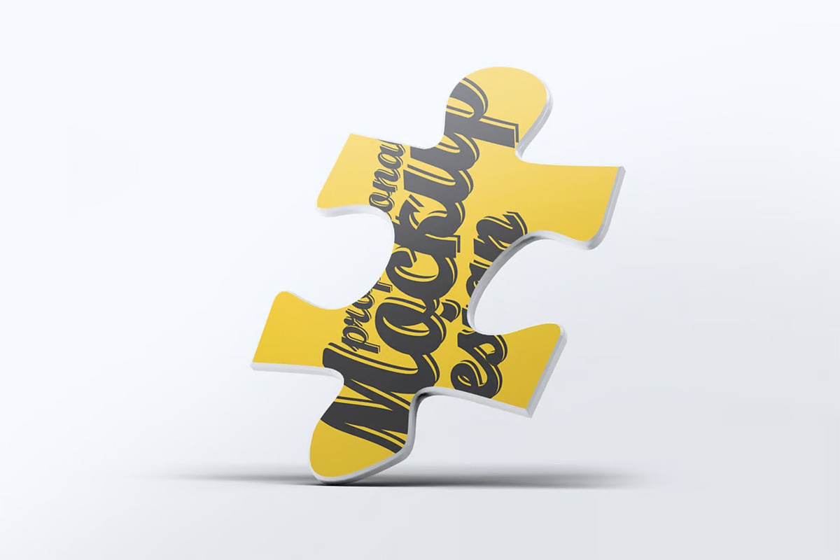 One Puzzle Piece Mock-Up, an Advertising Mockup by Se٧enStudio (Photo 3 of 6)