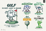 Retro Golf Character Designs Bundle, a Sport Illustration by shaondesigns (Thumbnail 1 of 6)