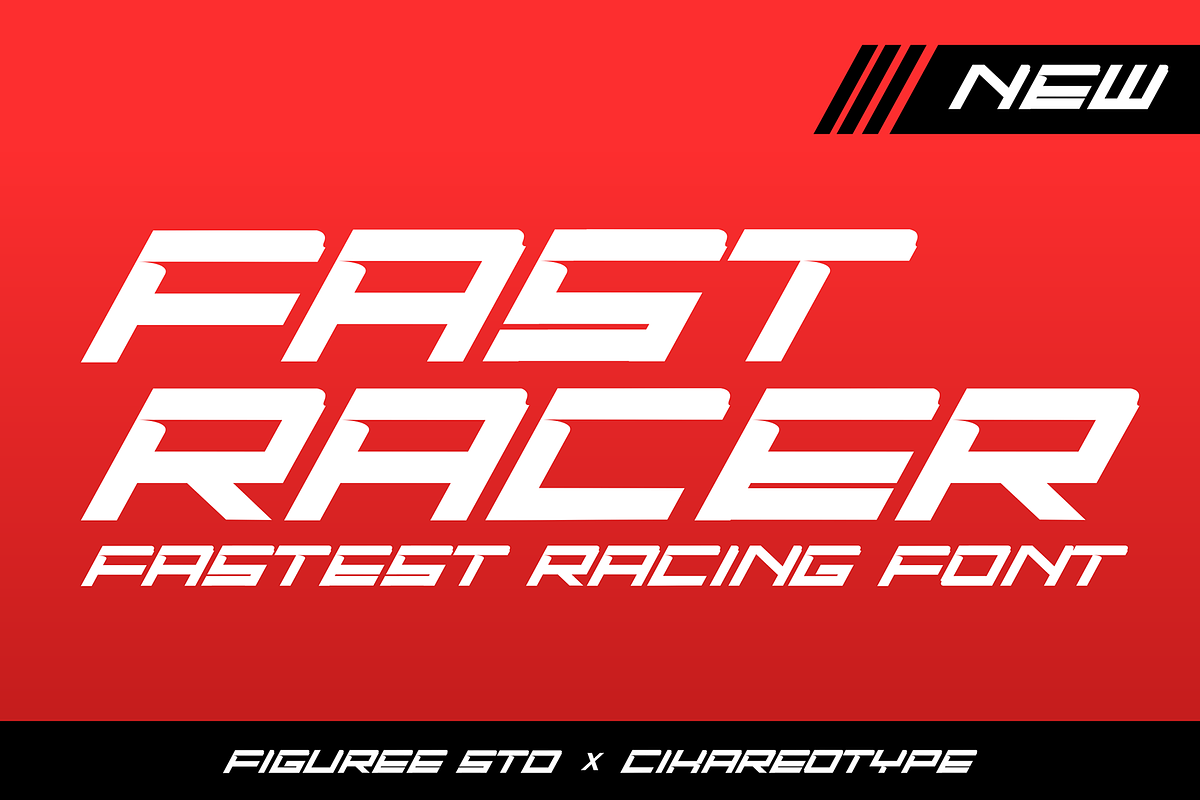 Fast Racer - Racing Display Font, a Font by figuree studio (Photo 1 of 10)