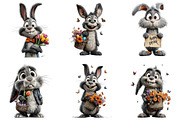 Whimsical Easter Bunny Rabbit Clipar, an Illustration by Sublimation Artist (Thumbnail 4 of 7)