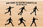 Man Figure Ice Skater Silhouette Set, a Person Illustration by Gfx Expert Team (Thumbnail 1 of 3)