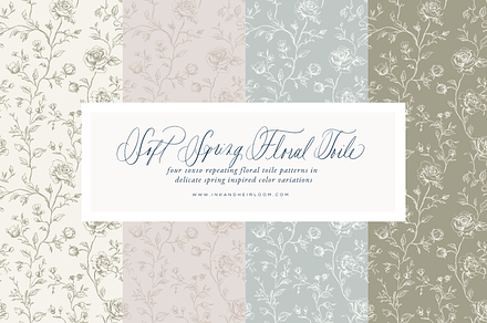 Pastel Floral Toile Digital Paper
