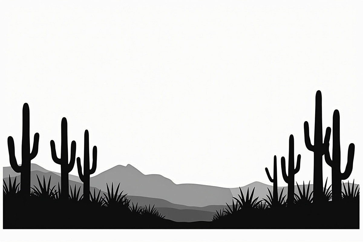 Cactus Desert Landscape Silhouette, an Illustration by abu67222 (Photo 2 of 15)