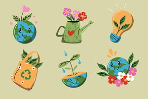 Green Earth Day Illustration, an Object Illustration by graphicook