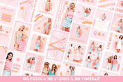 Peach Pink Instagram Templates, a Social Media Template by SunshineStudioBoutique (Thumbnail 5 of 12)