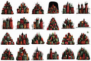 Whimsical Christmas Village Clipart, an Illustration by Libby Wishes (Thumbnail 6 of 7)