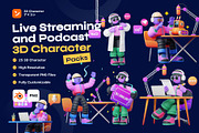 Live Streaming, Podcast 3D Character, a Characters & Person 3D Model by orenjidesign (Thumbnail 1 of 8)