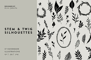 Stem & Twig Vector Silhouettes