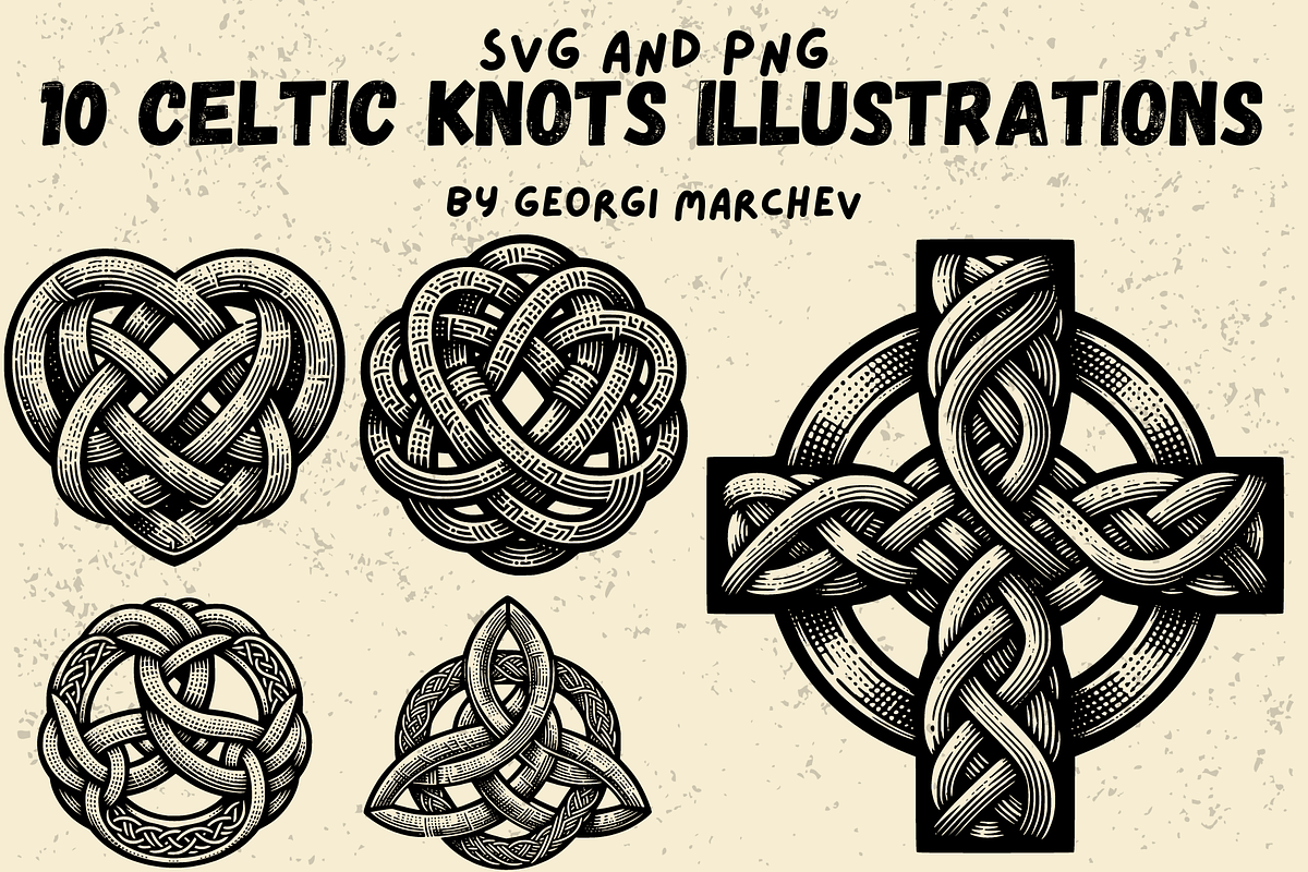 Celtic Knots Illustration Bundle SVG, a Decorative Illustration by Ray Crimson