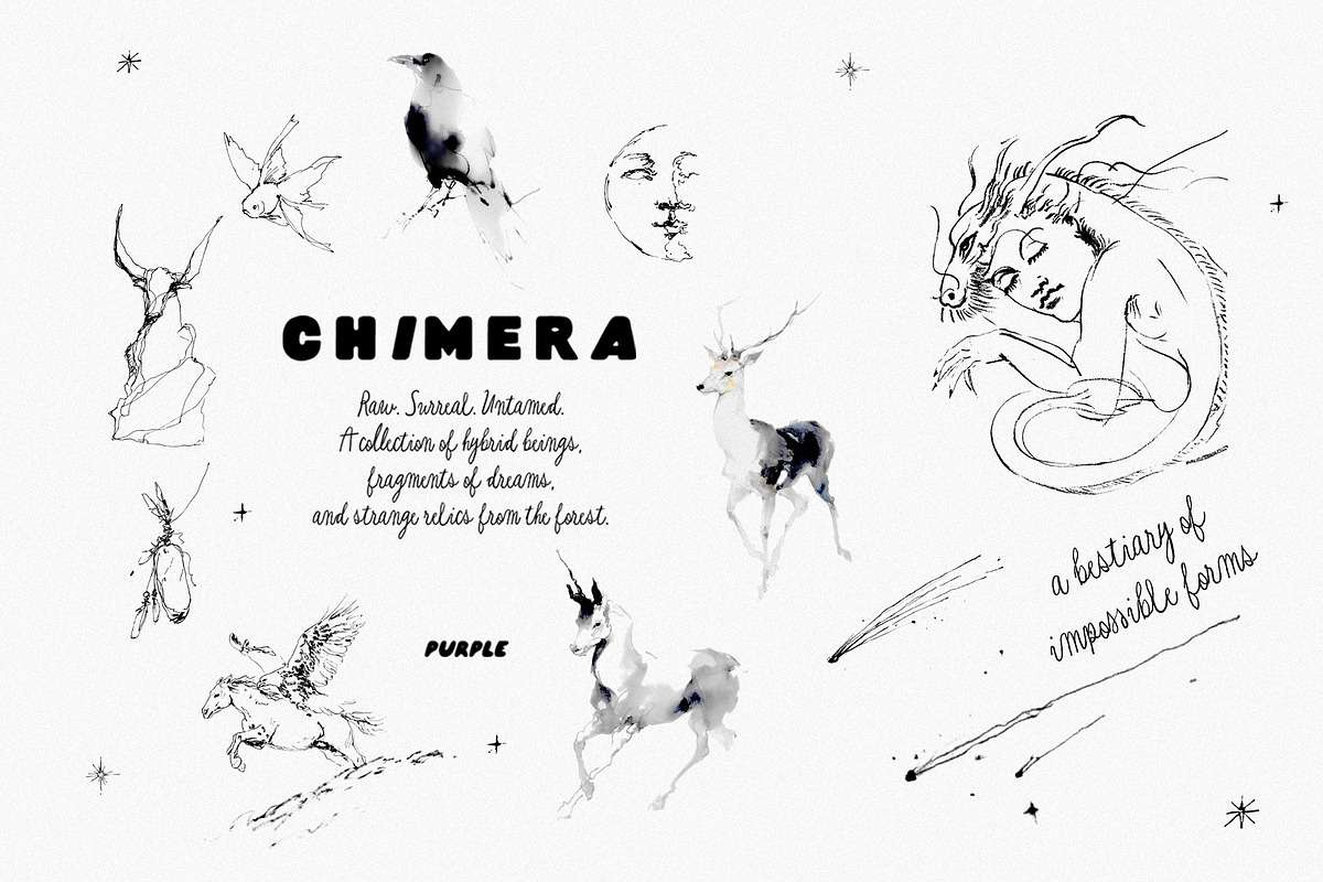 CHIMERA: Raw Surreal Line Art, an Animal Illustration by Purple (Photo 12 of 12)