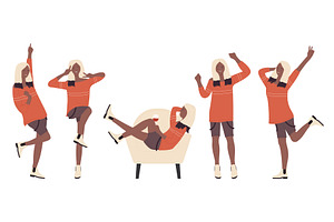 Afro Girl Partygoer Posing in Fun, a Person Illustration by Flashvector