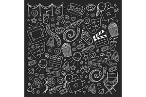 Cinema pattern with vector icons