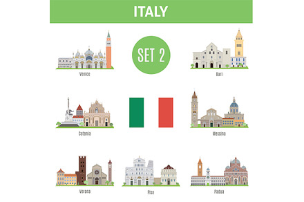Famous Places Italy cities. Set 2