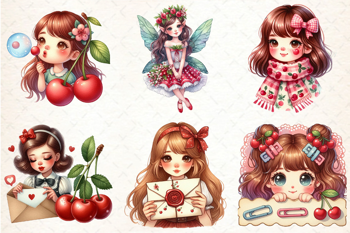 Cherry Girl Sublimation, an Illustration by DreamCafeArt (Photo 3 of 8)