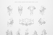 Botany & Moon. Hand Drawn Line Art., a Decorative Illustration by Designwork (Thumbnail 12 of 20)