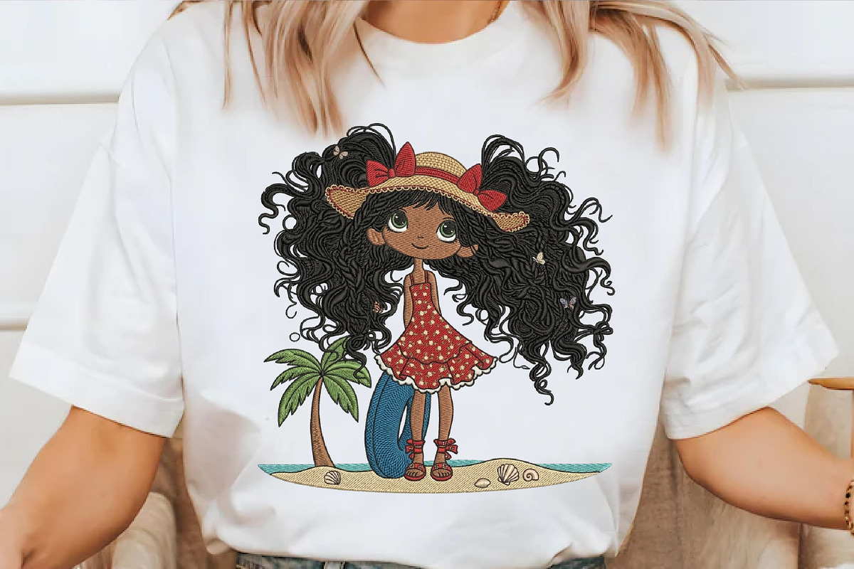 Summer Beach Girl Embroidery, an Illustration by designcity5 (Photo 2 of 4)