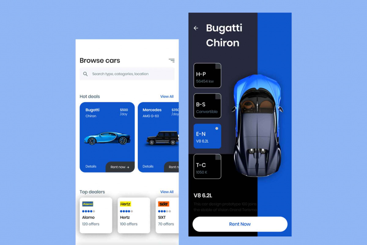 Car rental app template, an App Template by INDERNEILk