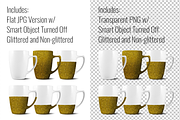 12oz Glitter White Stoneware Mug, a Product Mockup by SarahDesign (Thumbnail 3 of 5)