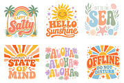 Boho Retro Summer Beach PNG Bundle, an Illustration by Dream Creation (Thumbnail 3 of 6)