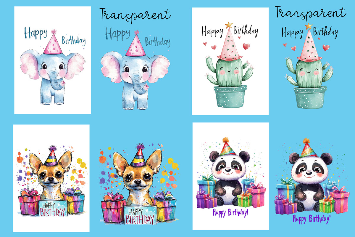Happy birthday card bundle, an Illustration by Designworld (Photo 4 of 5)