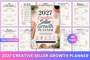 2027 Creative Seller Growth Planner, a Stationery Template by Designmela01