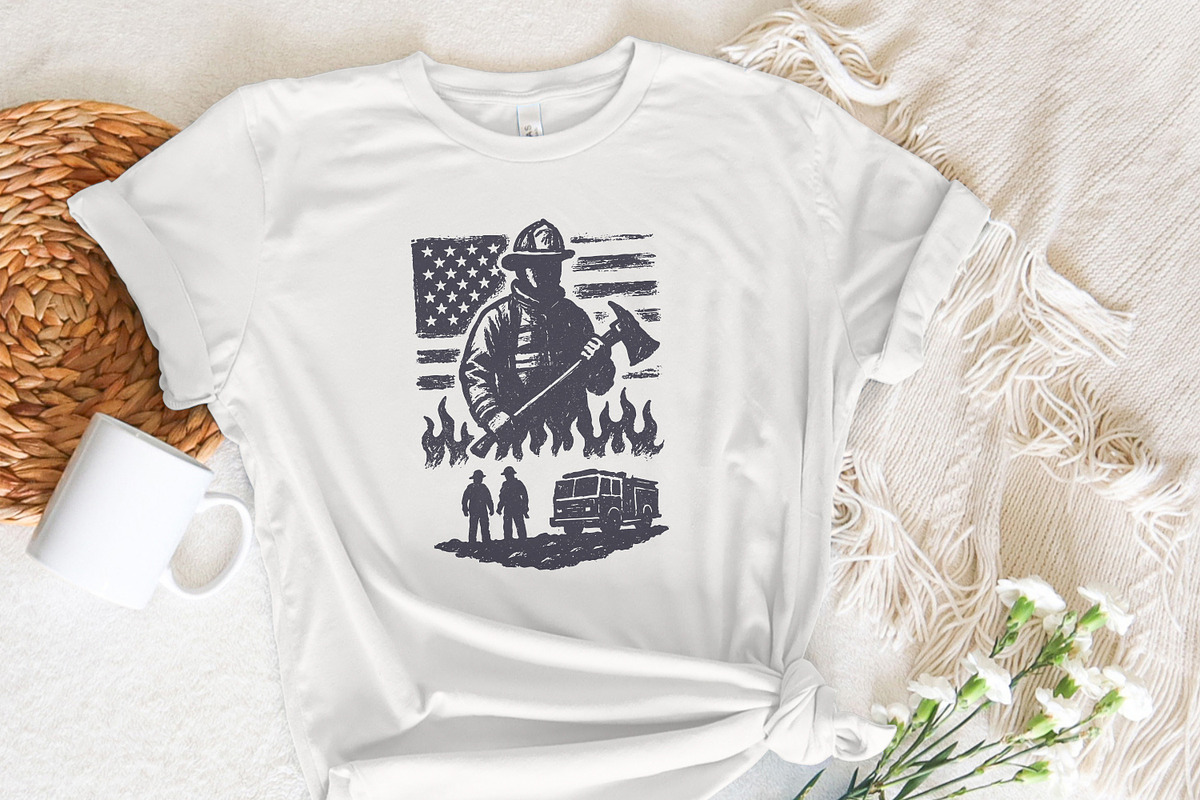 Firefighter PNG, American Flag, an Illustration by SharpMarketplace (Photo 7 of 9)