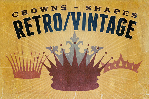 Retro/Vintage shapes - Crowns preview 4