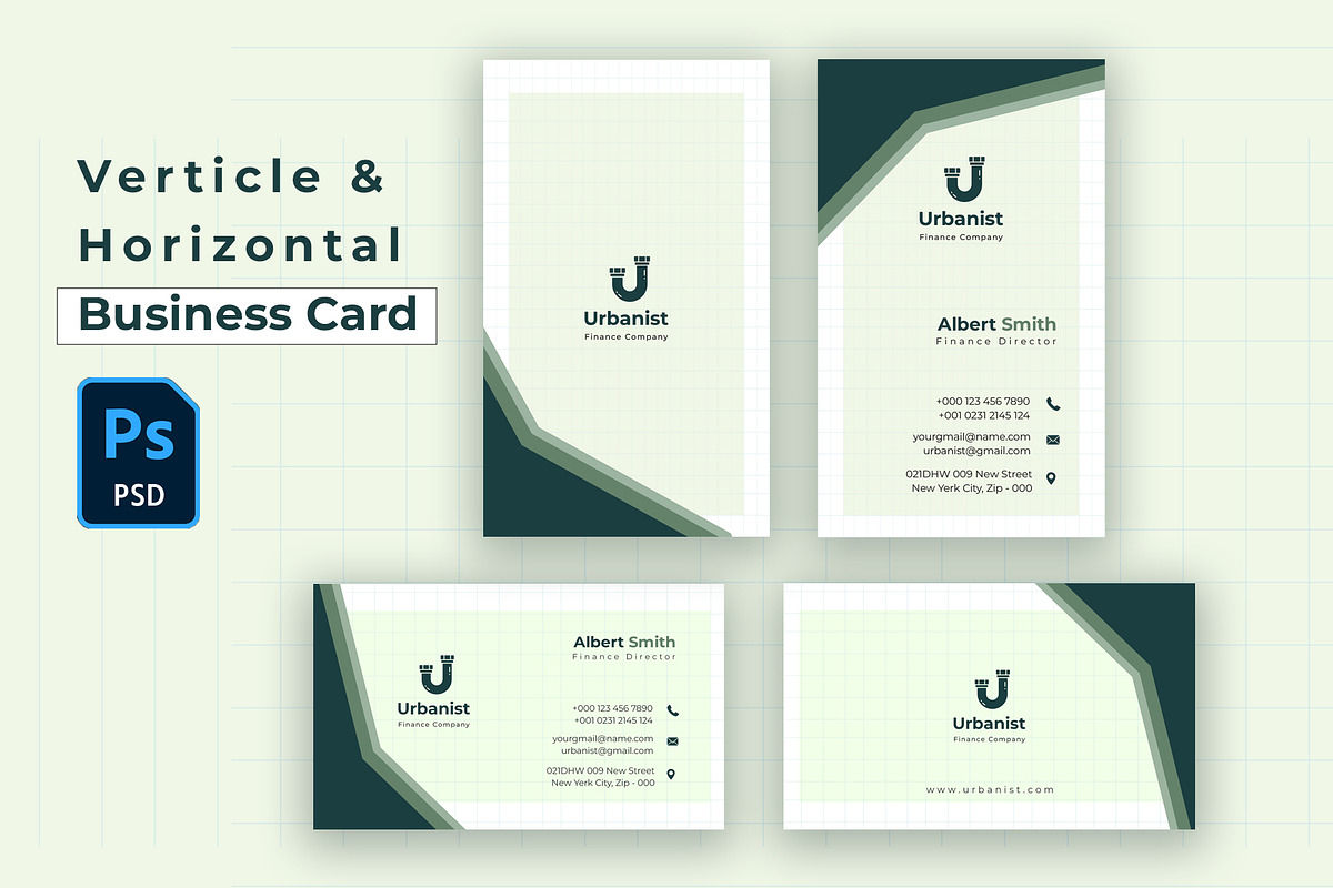 Vertical & Horizontal Business Card, a Business Card Template by Sujun Baidyaa (Photo 1 of 5)