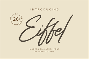Eiffel Font, a Handwritten Font by Muwatta Studio