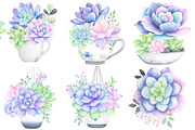 Watercolor Succulent Clipart, an Illustration by Designworld (Thumbnail 2 of 4)