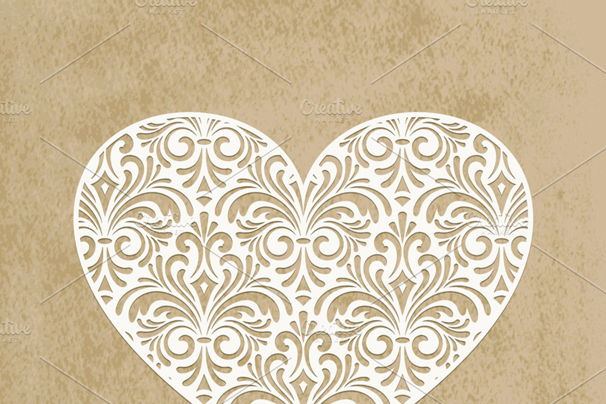 Vector paper cut heart
