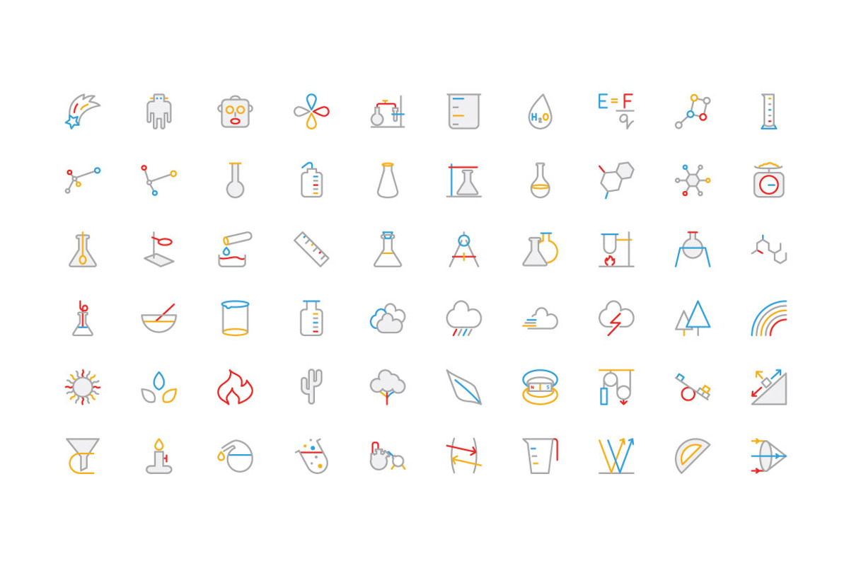 150+ Science Colored Line Icons preview 3