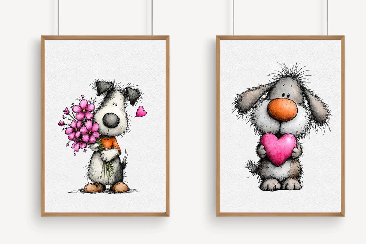 Whimsical Puppy Love Valentine Clipa, an Illustration by Libby Wishes (Photo 4 of 7)