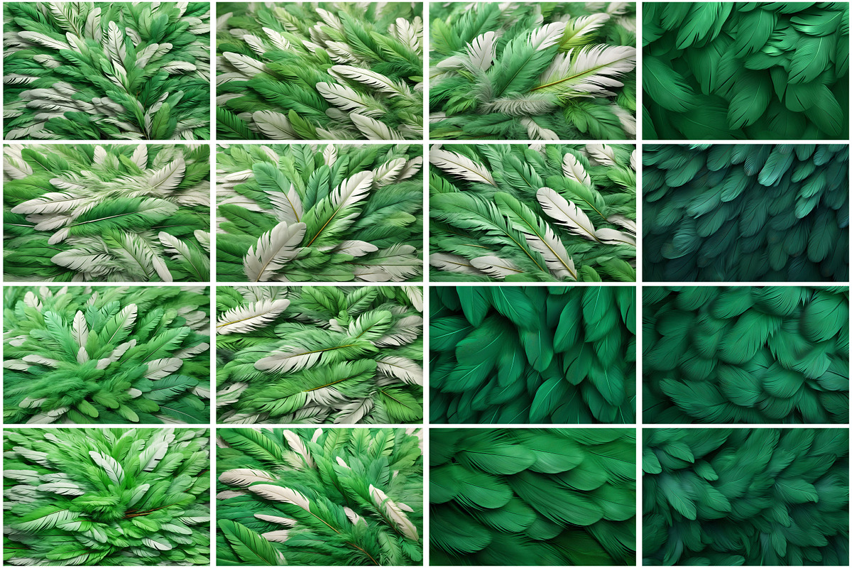 Green Feathers Wallpaper, a Texture Graphic by Forhadx5 (Photo 3 of 5)