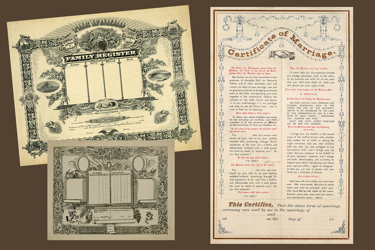 Antique Marriage Certificates -Blank, a Texture Graphic by Blue Line Design (Photo 7 of 11)