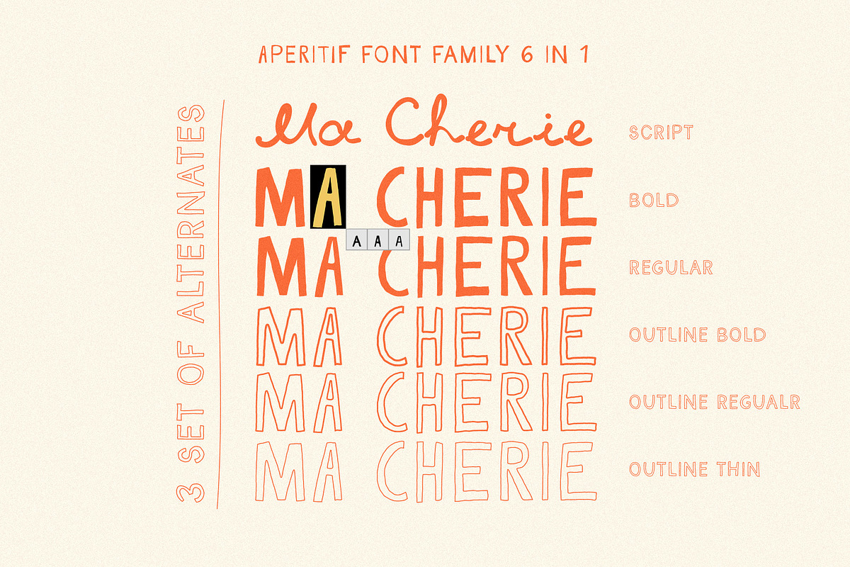 French Aperitif Quirky Font Family, a Handwritten Font by Ayya Studio (Photo 9 of 18)
