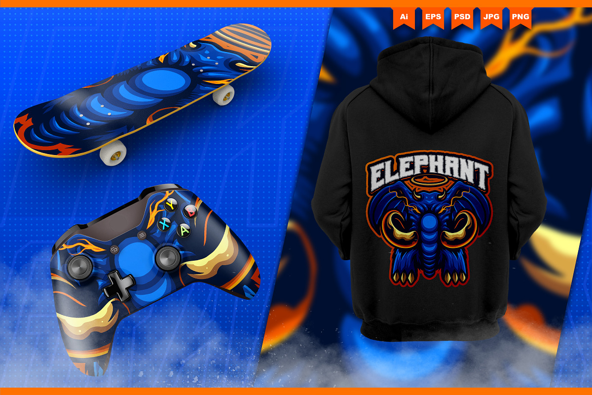 Blue Elephant - Mascot Esport Logo, a Branding & Logo Template by FNR Graphics (Photo 4 of 5)