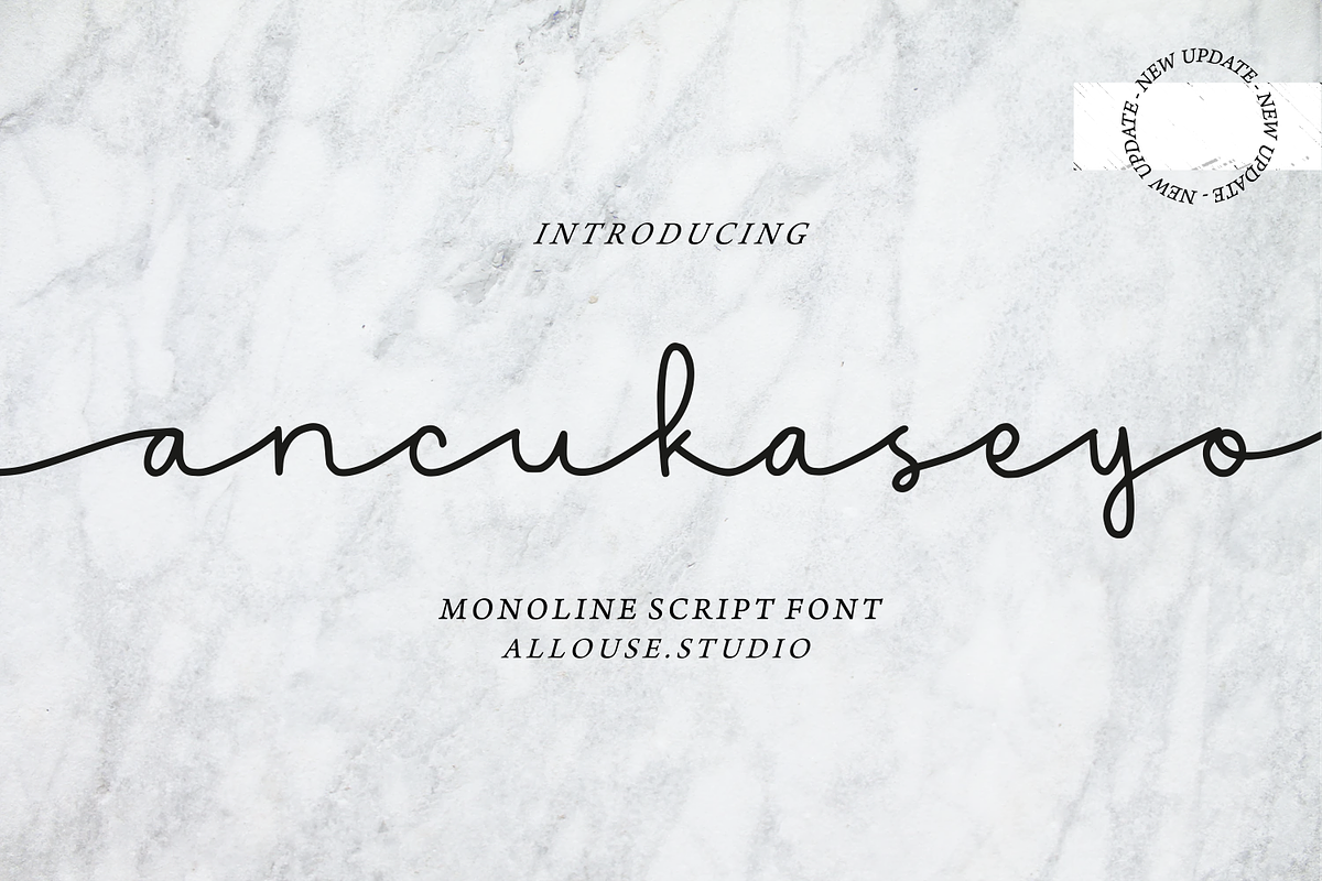Ancukaseyo Font, a Script Font by Allouse Studio (Photo 1 of 10)
