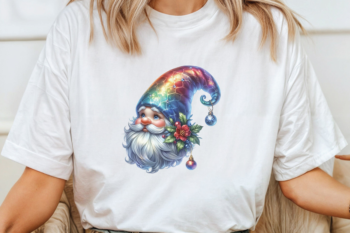 Lridescent Christmas Gnome Clipart, an Illustration by CraftArtStudio (Photo 4 of 6)