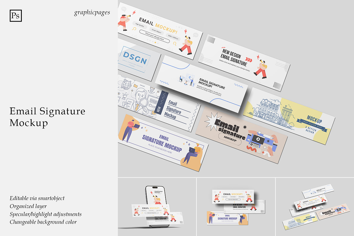 Email Signature Mockup, a Wearable Device Mockup by graphicpages (Photo 1 of 11)