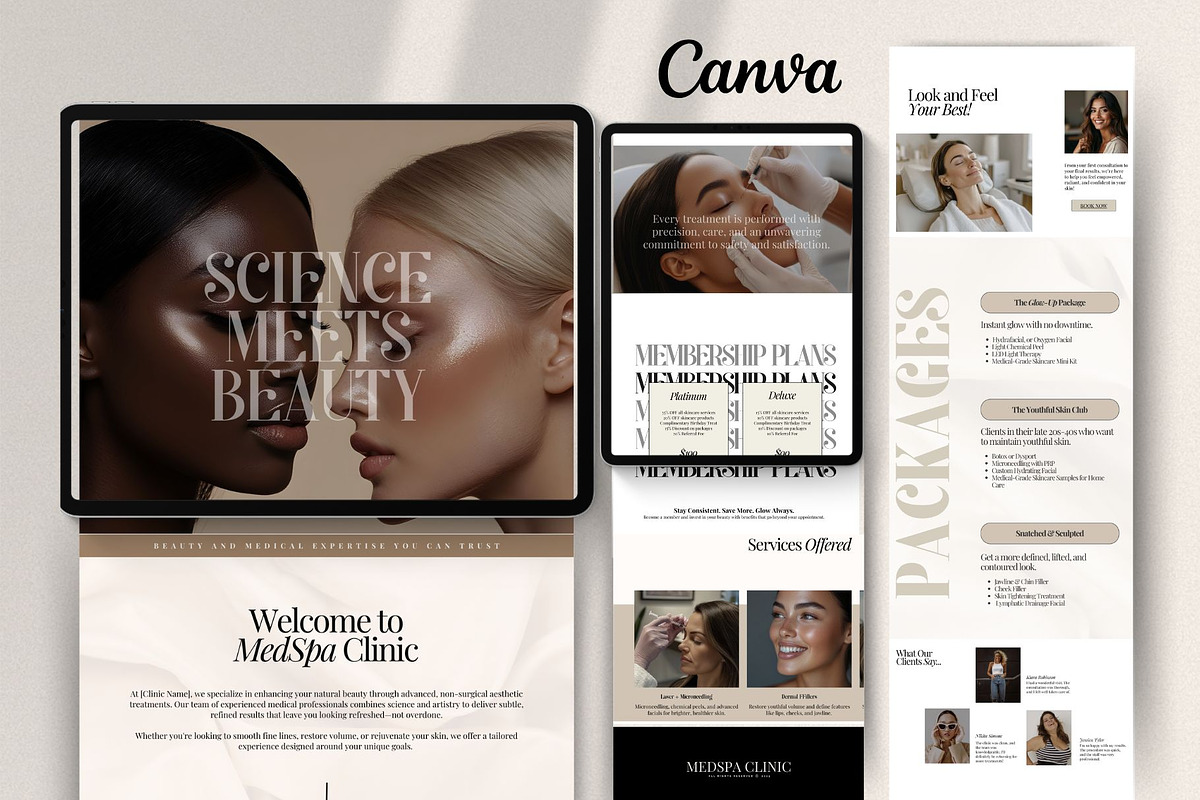 Luxury Website template for Medspa & Aesthetic clinics.